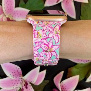 Flowers Silicone Watch Band Compatible with Apple Watch